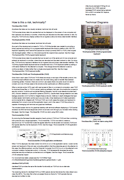 Through Glass XFER Screen Data Transfer
